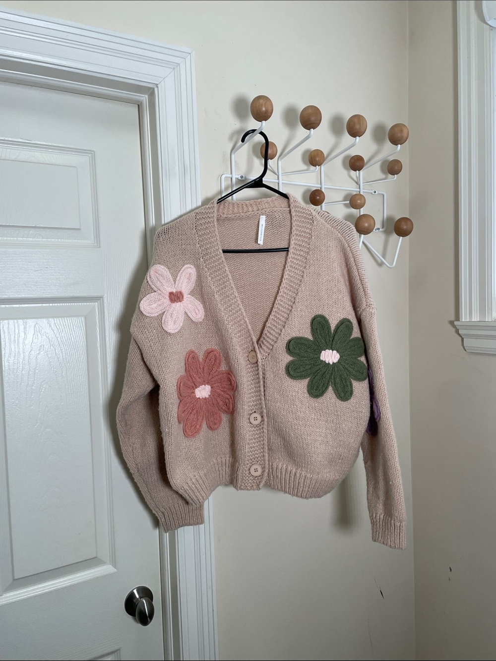 Dreamers by Debut Cardigan Soft girl Sweater - Cream / Pink - S